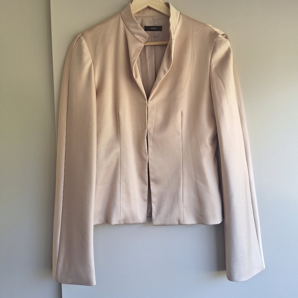 Women' Beige Classic Blazer brand Zero Y2K size S, capsule wardrobe jacket